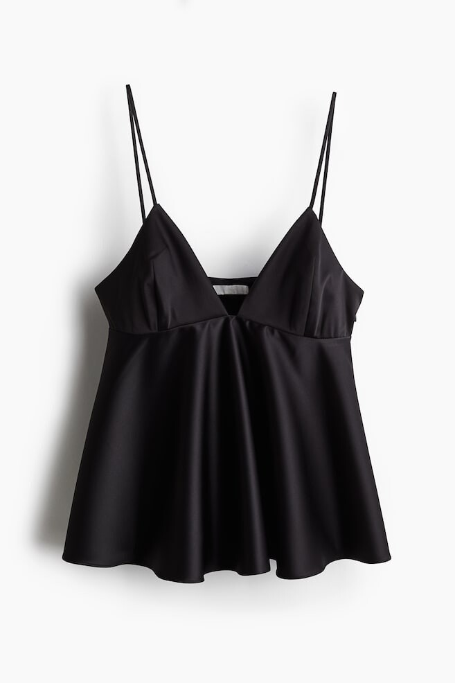 

Атласный топ H&M, черный