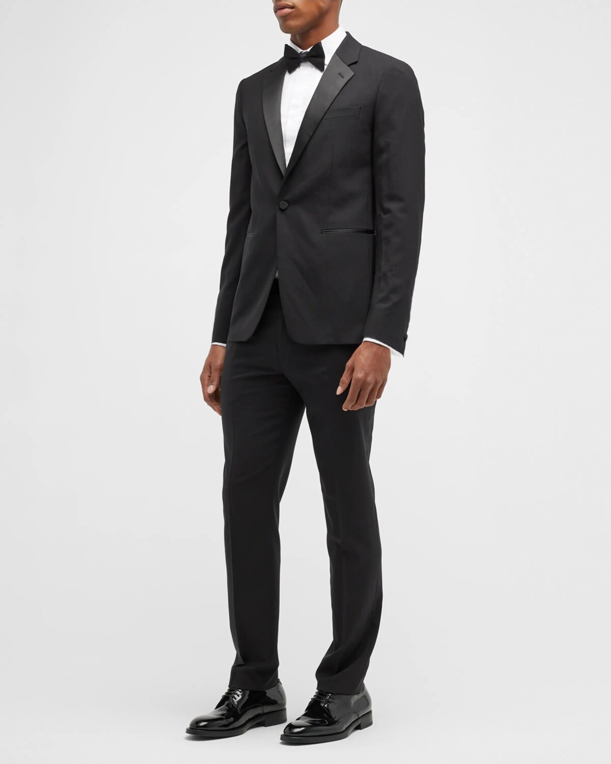 

Мужской шерстяной смокинг с вырезом и лацканами Theory, цвет Black