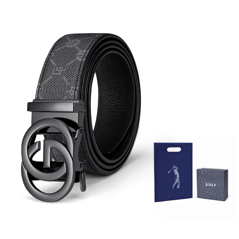 

GOLF Ремень из натуральной кожи с автоматической пряжкой, Gunmetal Style 3 (Gift Box Set)