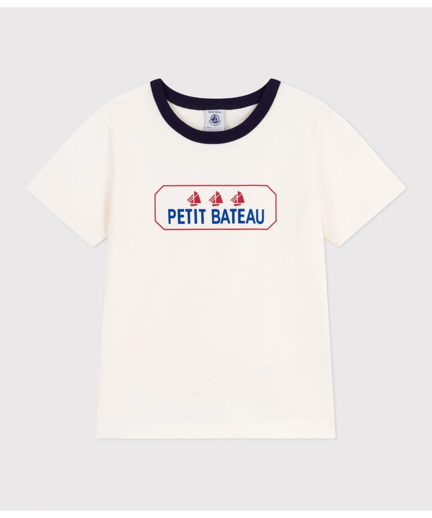 Детская футболка PETIT BATEAU с логотипом из хлопка белая — фото 3