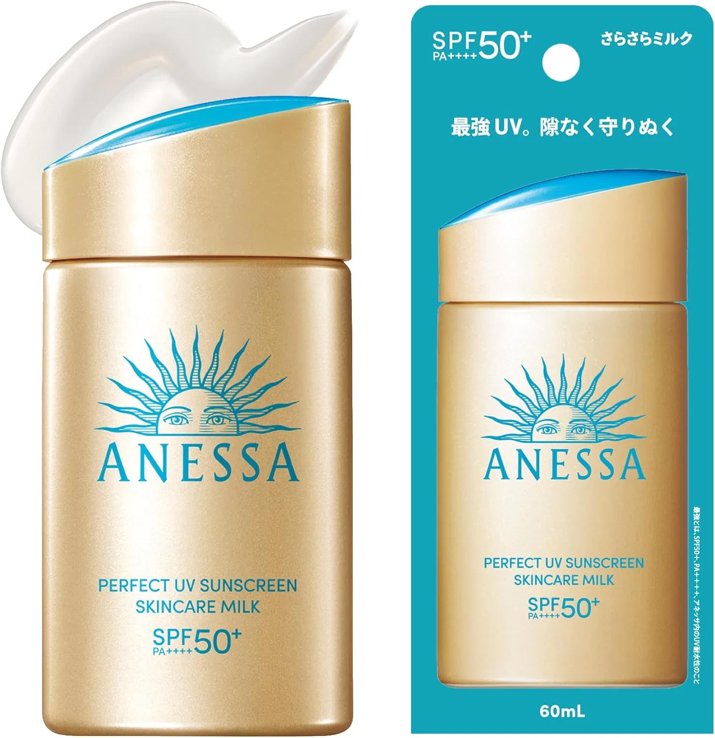 Солнцезащитное молочко ANESSA Perfect UV Skin Care Milk, SPF50+ PA++++, 60 мл, прозрачное