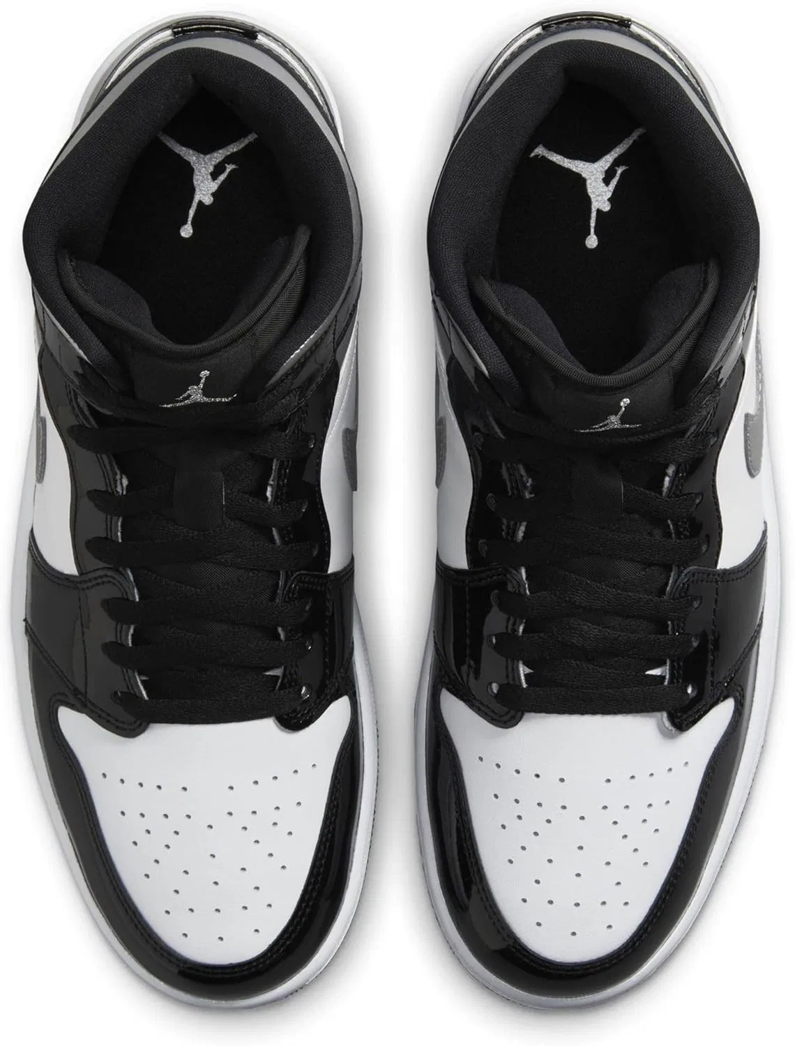 Мужские кроссовки Nike Air Jordan 1 Mid Se, Black/White/Metallic Gold/Metallic Silver — фото 4