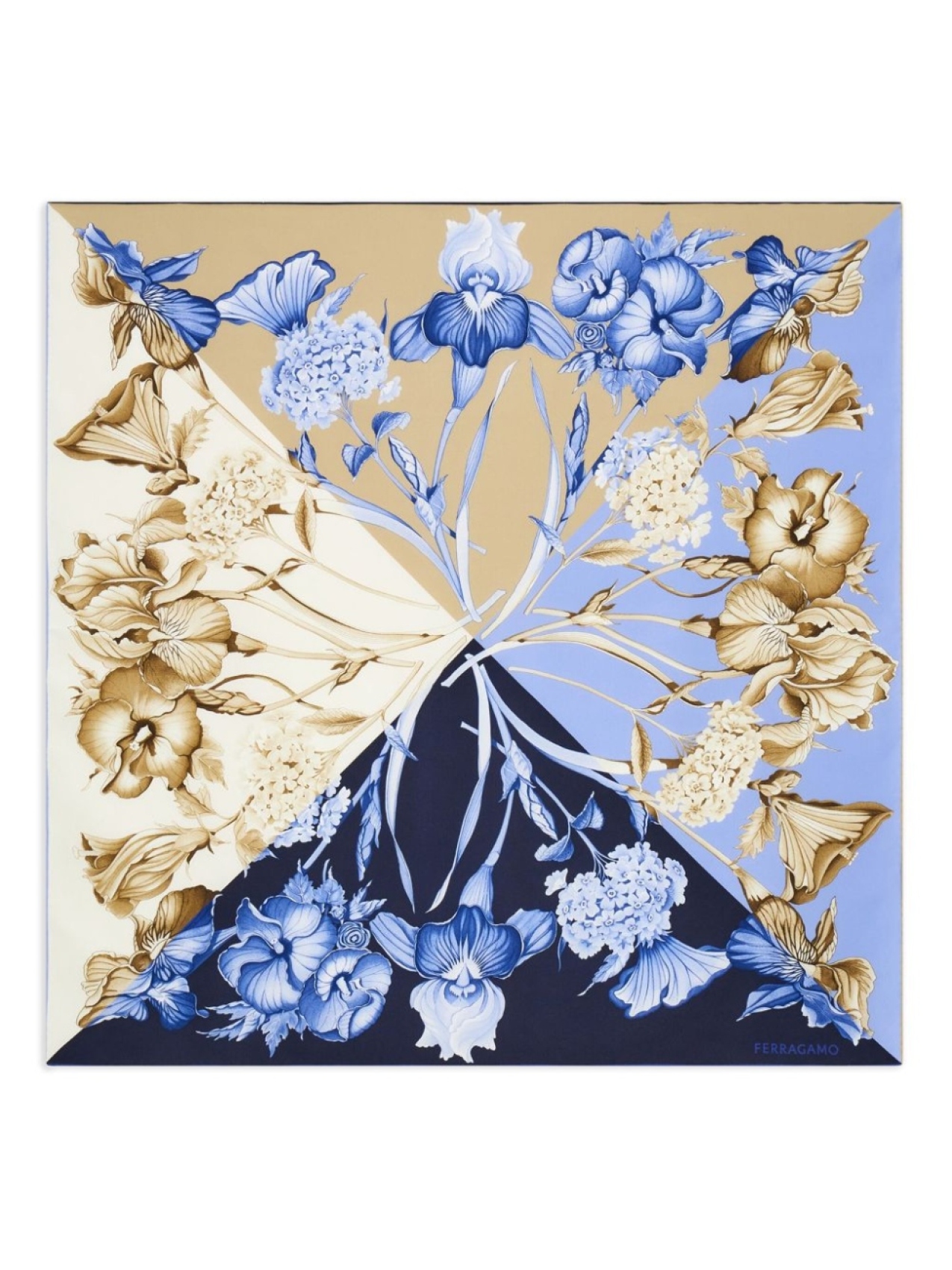 

Ferragamo шарф Hydrangea, синий