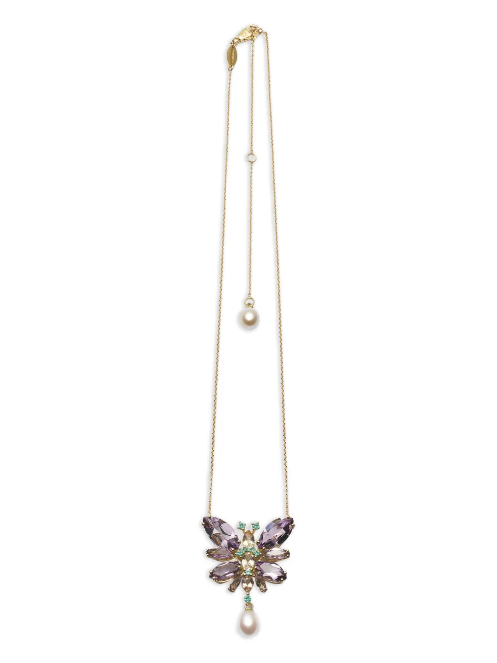 

18K yellow gold Butterfly multi-stones necklace DOLCE & GABBANA, золотой