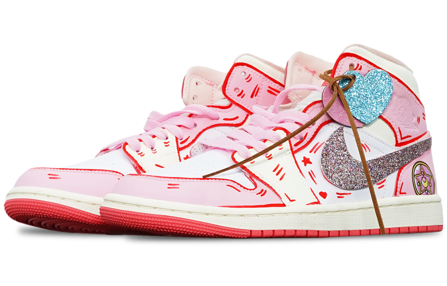 

Кроссовки Air Jordan 1 Vintage Basketball Shoes Women's Mid-Top Pink/White