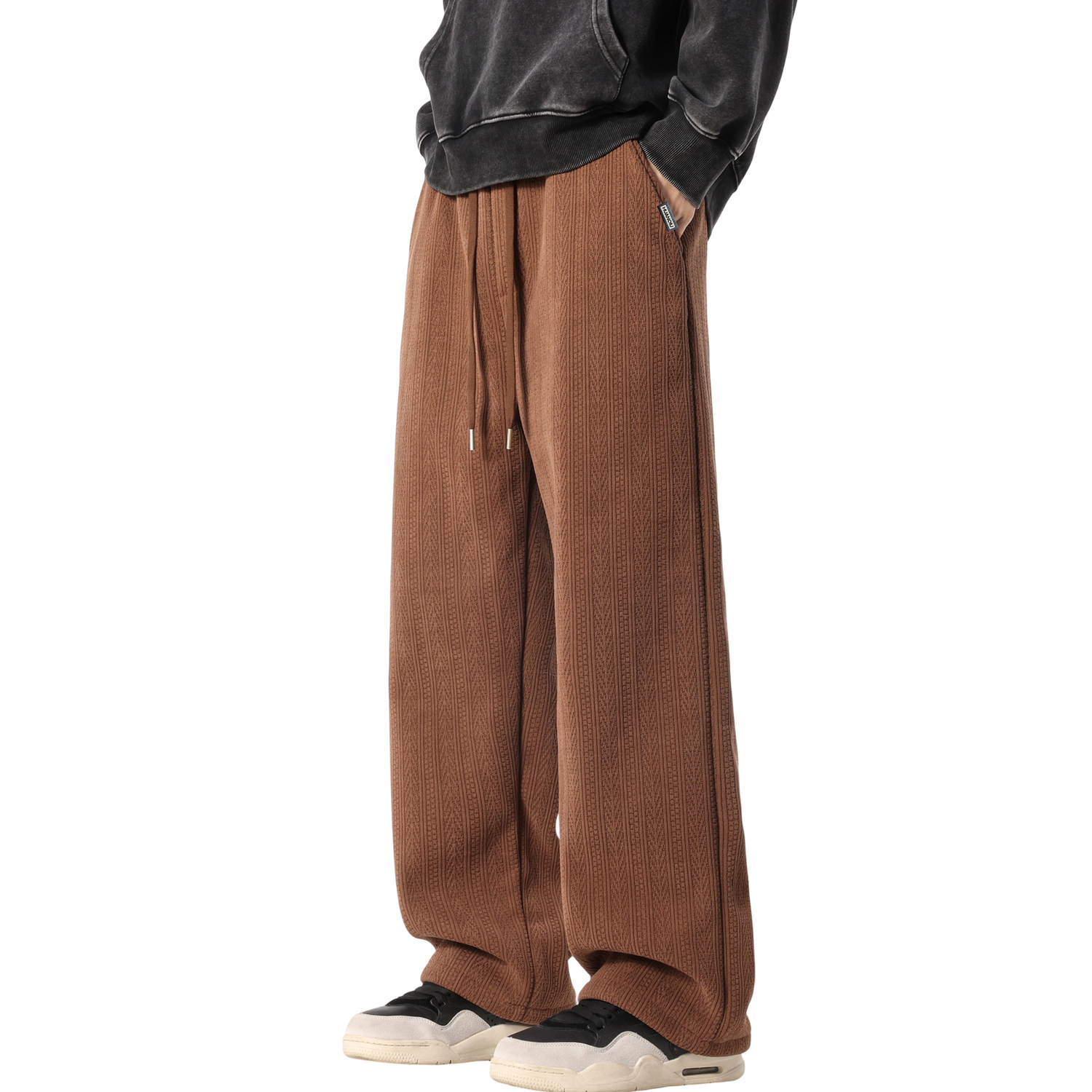 

Повседневные брюки унисекс утепленные с флисовой подкладкой HUANQIU, coffee thermal fleece-lined