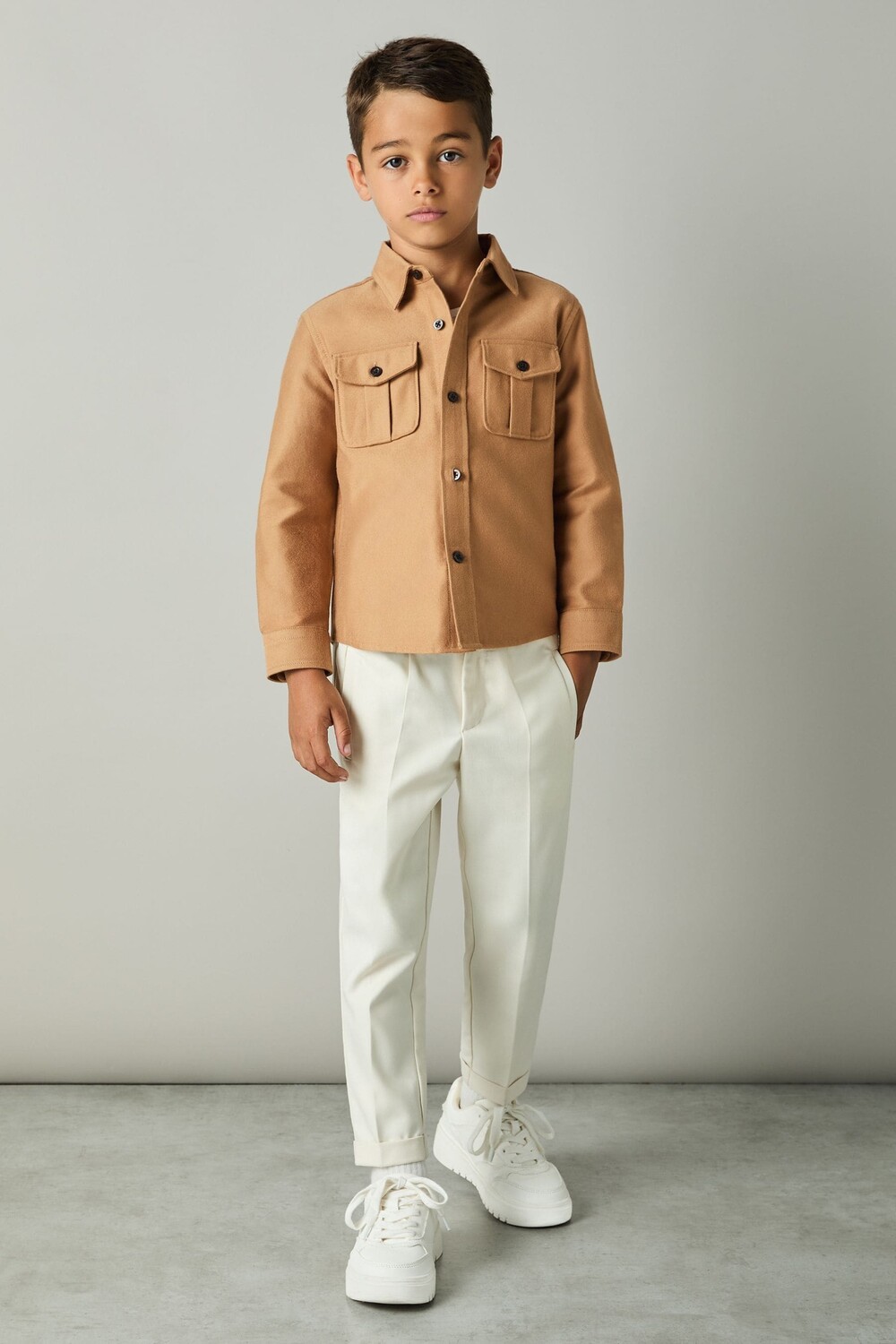 

Рубашка Thomas из 100% хлопка с начесом Reiss, коричневый