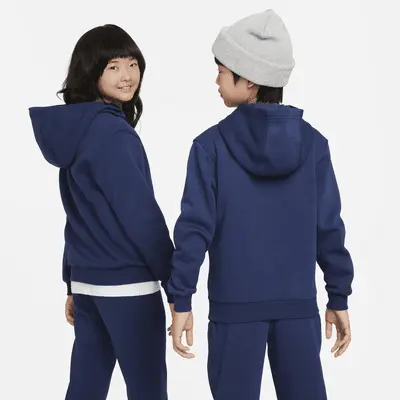 Худи Nike Sportswear Club Fleece, цвет Midnight Navy/White — фото 2