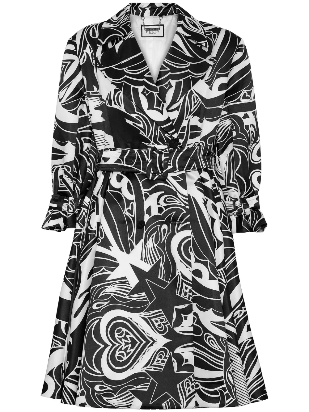 

Тренч Tribal Circus Philipp Plein, черный