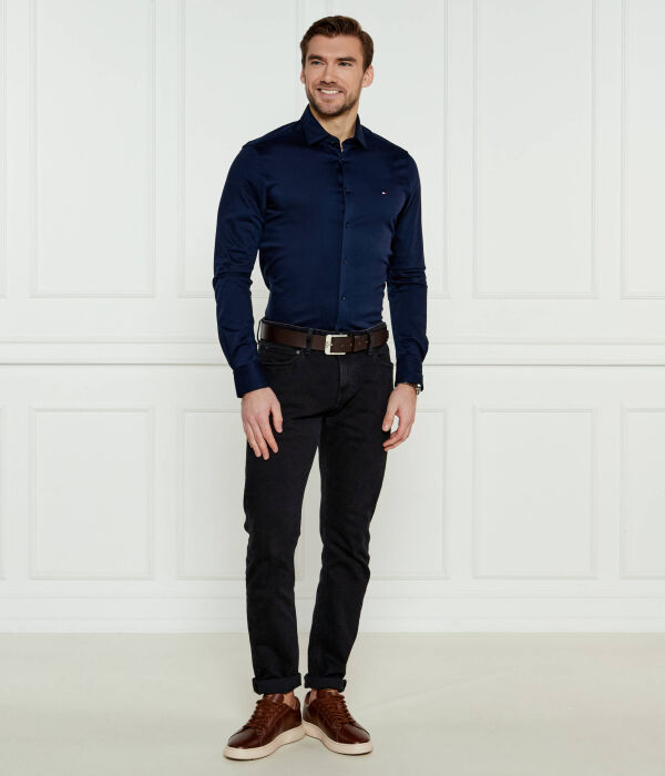 Рубашка мужская Tommy Hilfiger Slim Fit на пуговицах, синий — фото 2