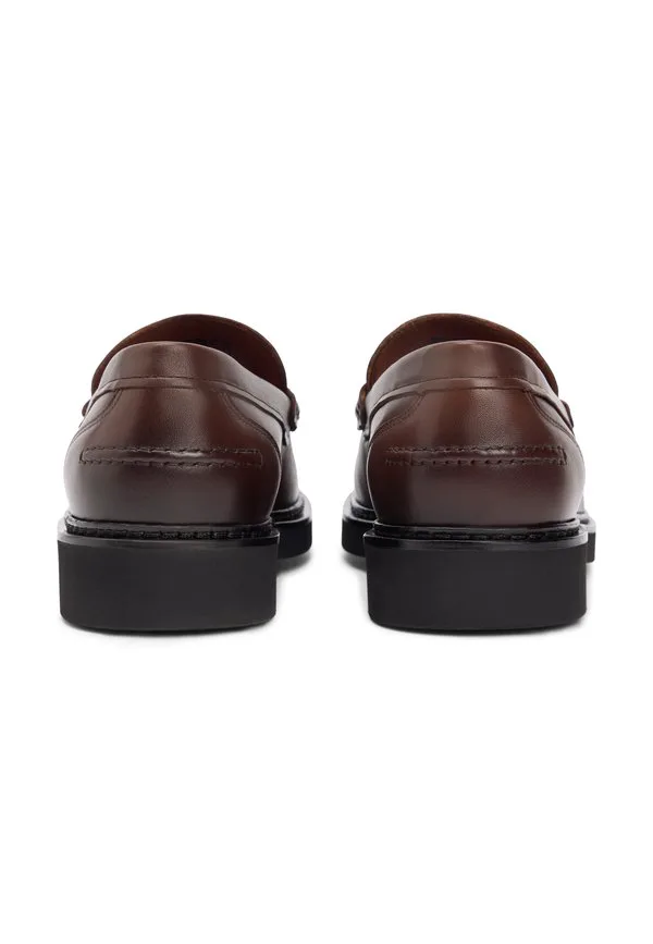 Сверхлегкие кожаные лоферы с кисточками (слипоны) Tommy Hilfiger, Dark Mocha — фото 4