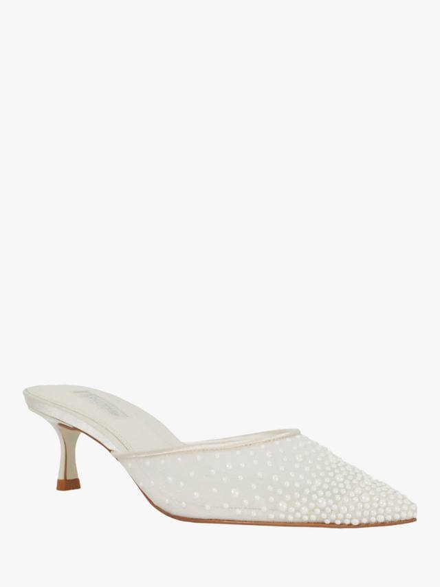 Dune Cuddling Sea Pearl Mesh туфли-мюлесы на каблуке с острым носом Dune London, Ivory — фото 3