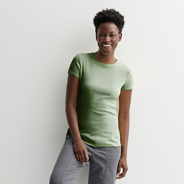 

Футболка с коротким рукавом Petite rib crewneck Sonoma Goods For Life, Madri Green, Зеленый, Футболка с коротким рукавом Petite rib crewneck Sonoma Goods For Life, Madri Green