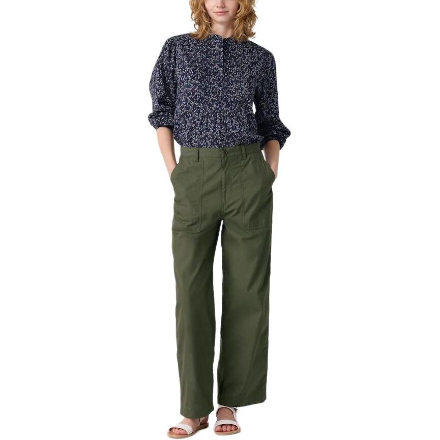 Повседневные брюки женские Uniqlo x Ines De La Fressange, оливковый — фото 2