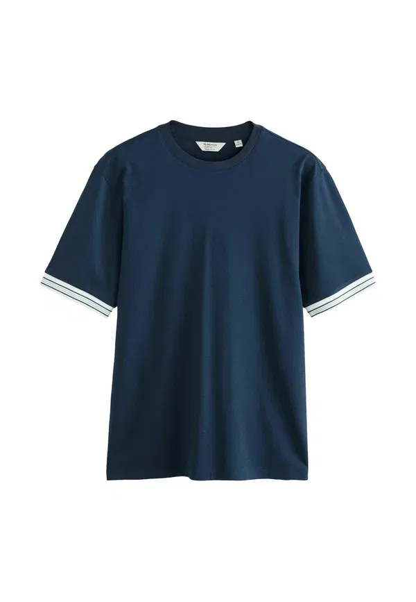Футболка Next Regular fit n.premium smart contrast cuff regular fit t-shirt, темно-синий — фото 4