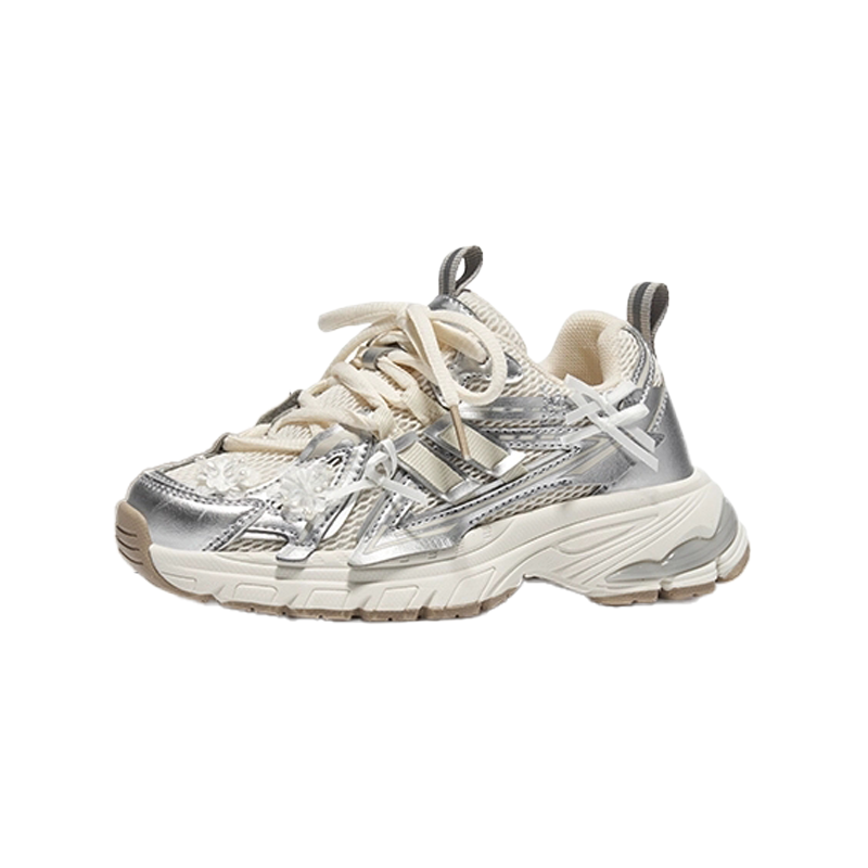 

Нескользящие износостойкие низкие детские кроссовки для повседневной жизни TATA, серебряный