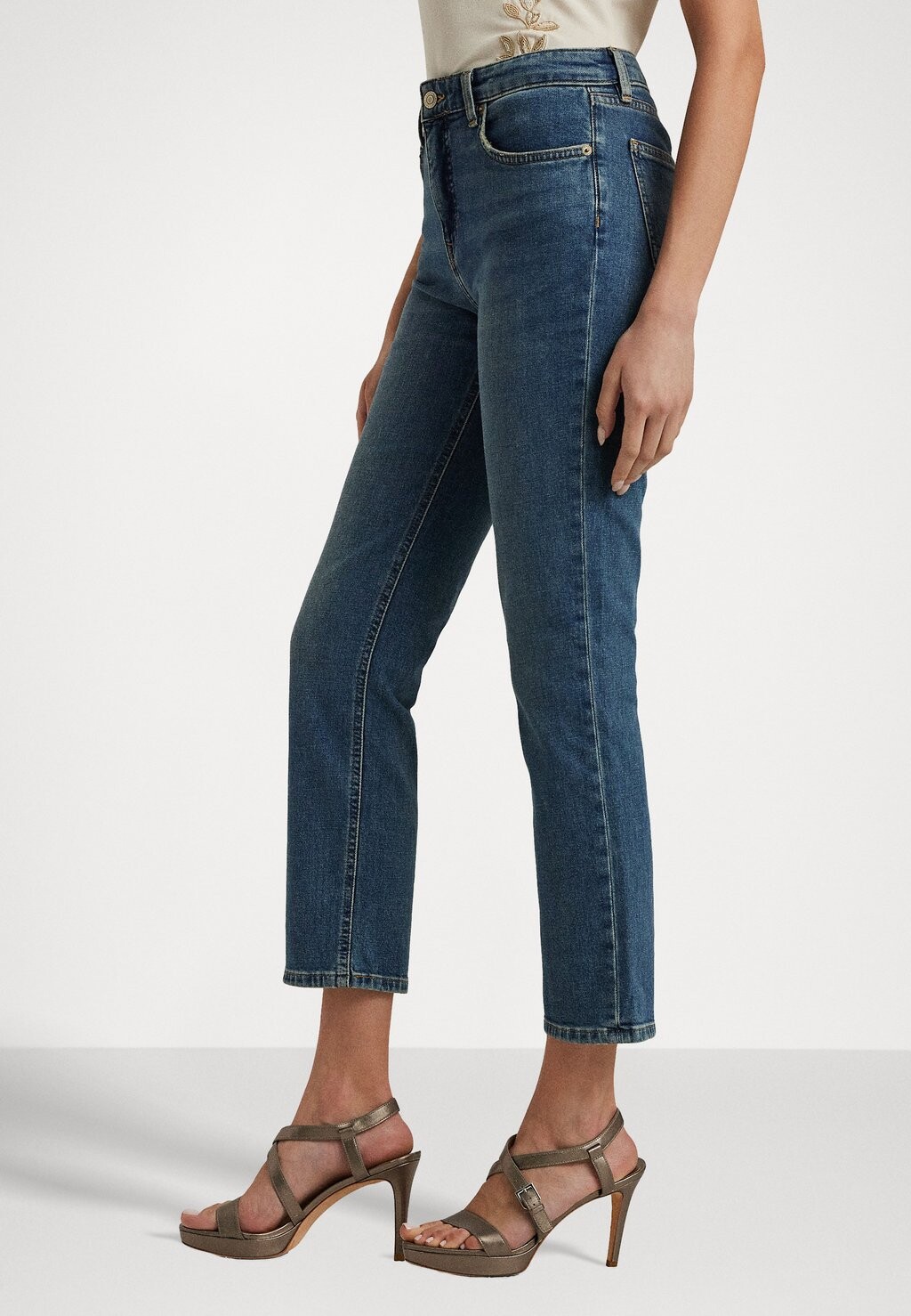 

Джинсы прямого кроя HIGH RISE STRAIGHT ANKLE JEAN Ralph Lauren, синий