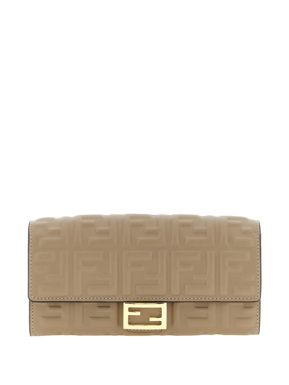 

Мини-сумка с тиснением FF Fendi, бежевый