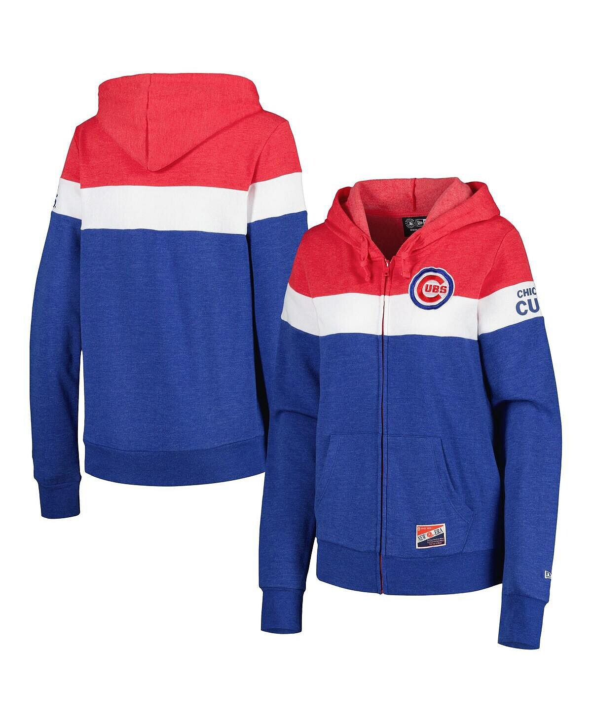 

Женская куртка с капюшоном и молнией во всю длину Heather Royal Chicago Cubs с цветными блоками New Era