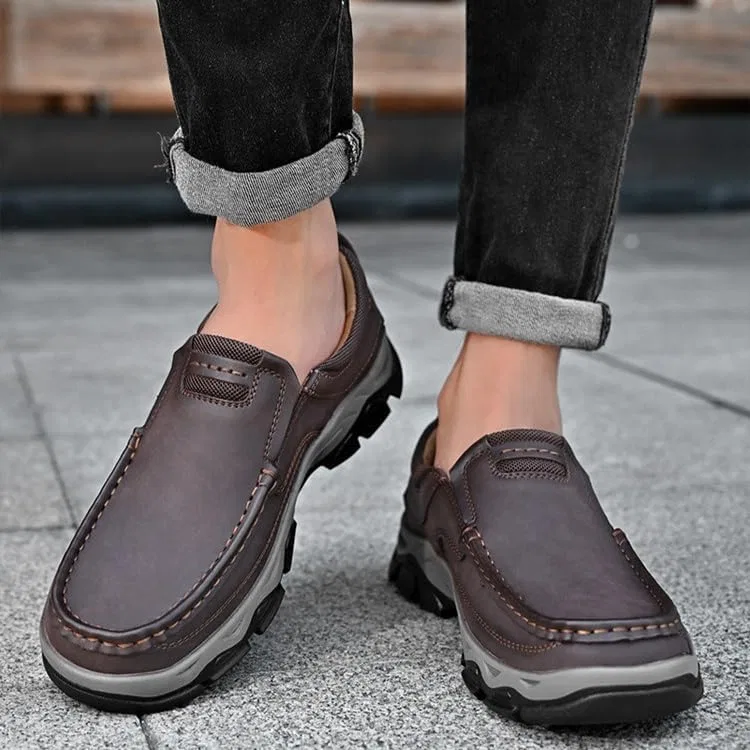 Лоферы кожаные Premium Leather Slip-On Shoes, Dark Brown Cibenf — фото 2