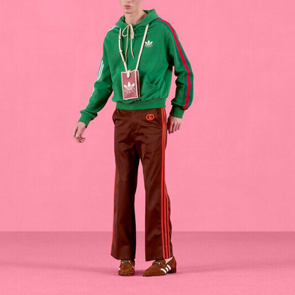 Толстовка adidas cotton hoodies 'green' Gucci, зеленый — фото 2