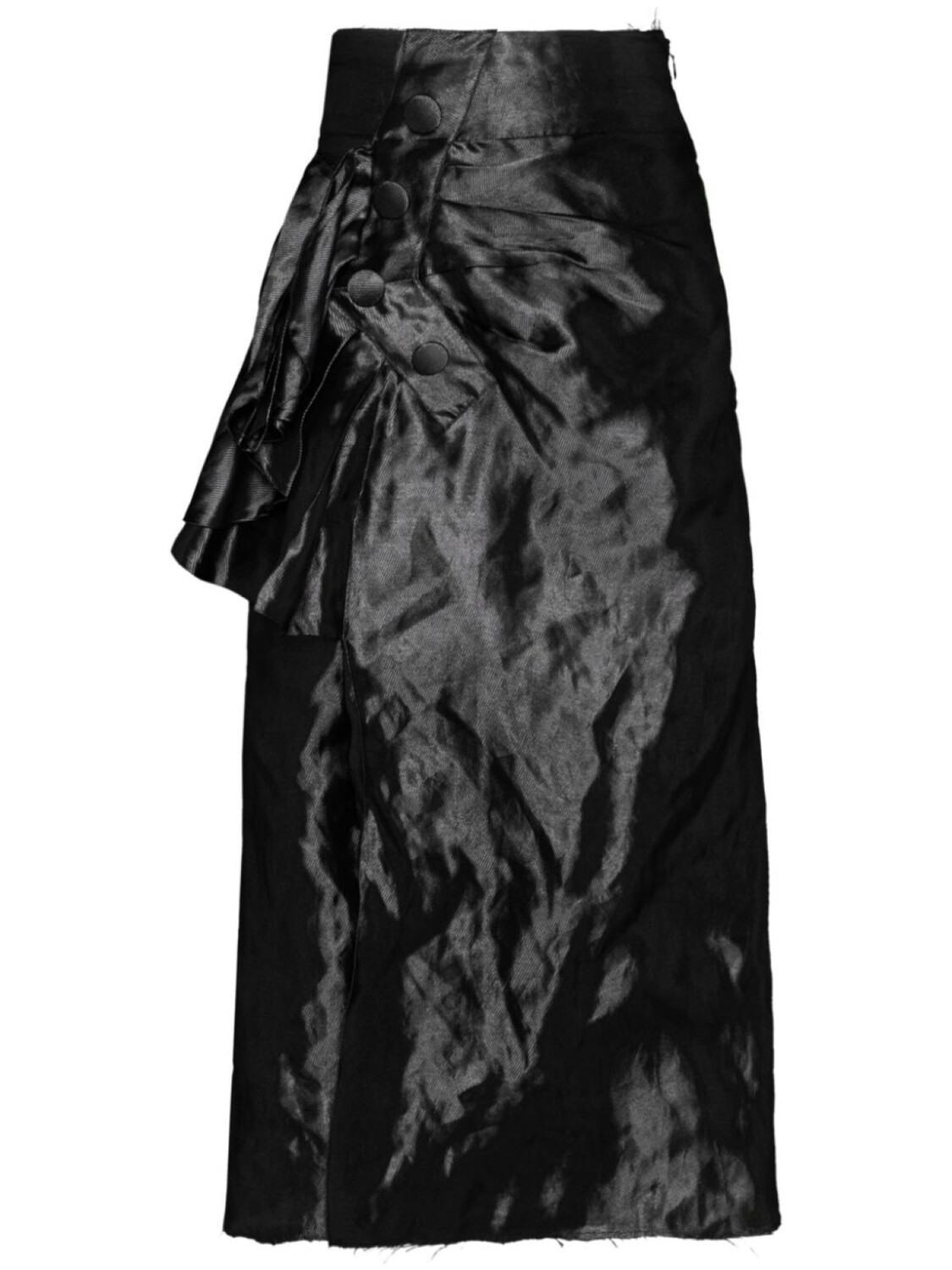 

Maison Margiela драпированная юбка миди Lurex, черный