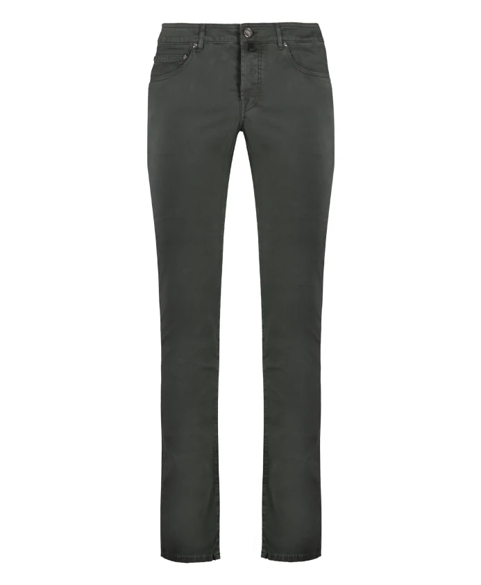 

Узкие джинсы с металлическими деталями Moorer, зеленый