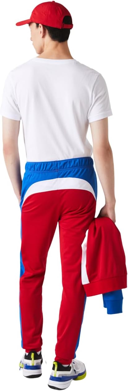 Теннисные брюки Lacoste Sport Run-resistant, мужские, красный/синий/белый — фото 4