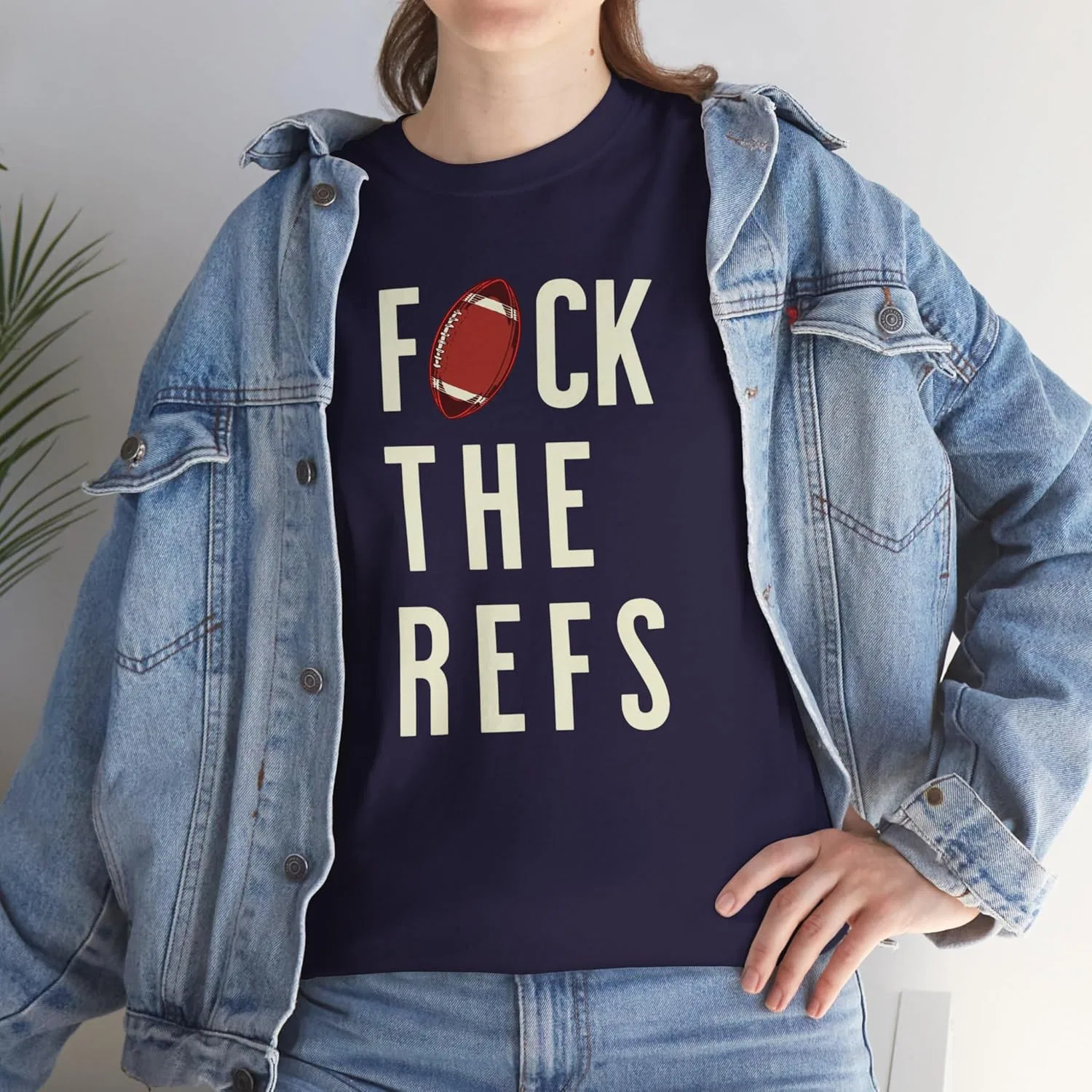 Футболка Funny F*ck The Refs с протестом против судей и юмором для фанатов спорта, унисекс для игрового дня GENERIC, Blackberry — фото 3