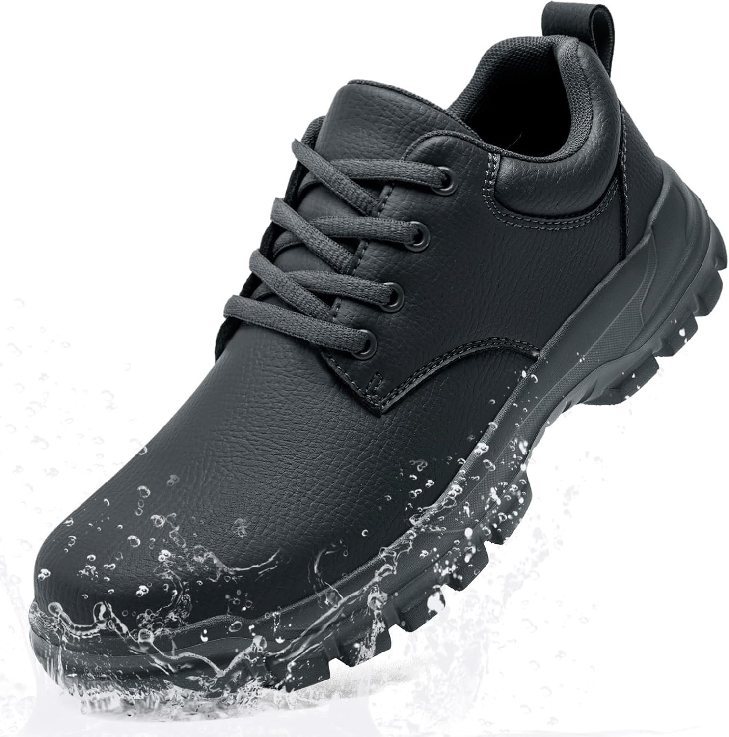 

Мужские обувь с нескользящей подошвой, водонепроницаемые, для работы с едой, для кухни, обувь шеф-повара, водоотталкивающие кожаные кроссовки для ресторана, удобные, легкие для ходьбы, повседневная носка Sdyjqs, темно-серый