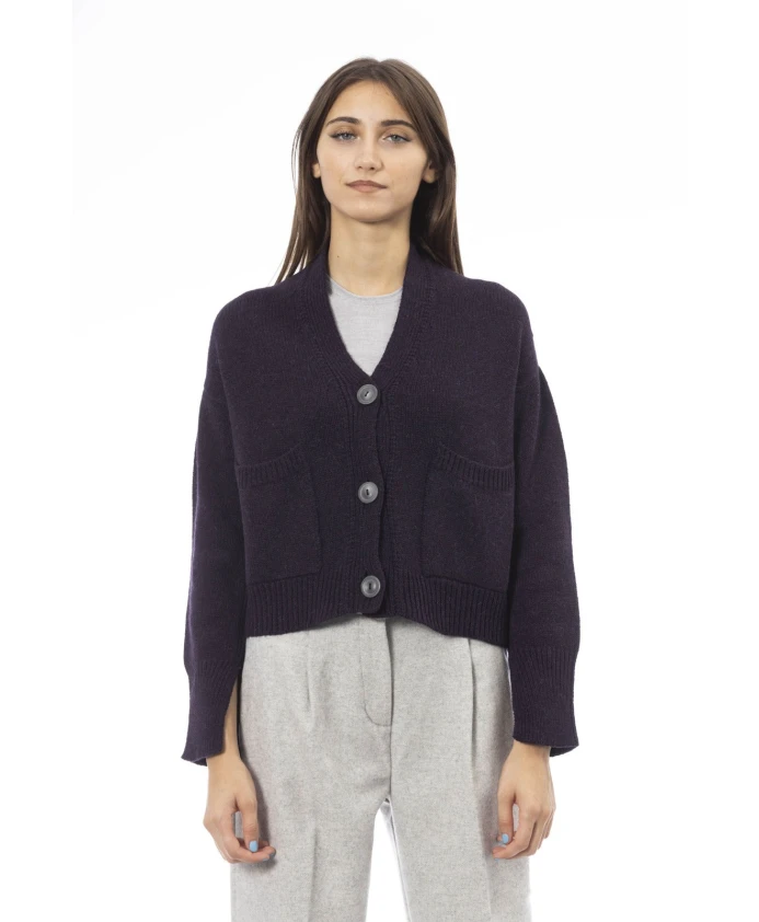 

Кардиган с застежкой на пуговицы и карманами. Alpha Studio, фиолетовый