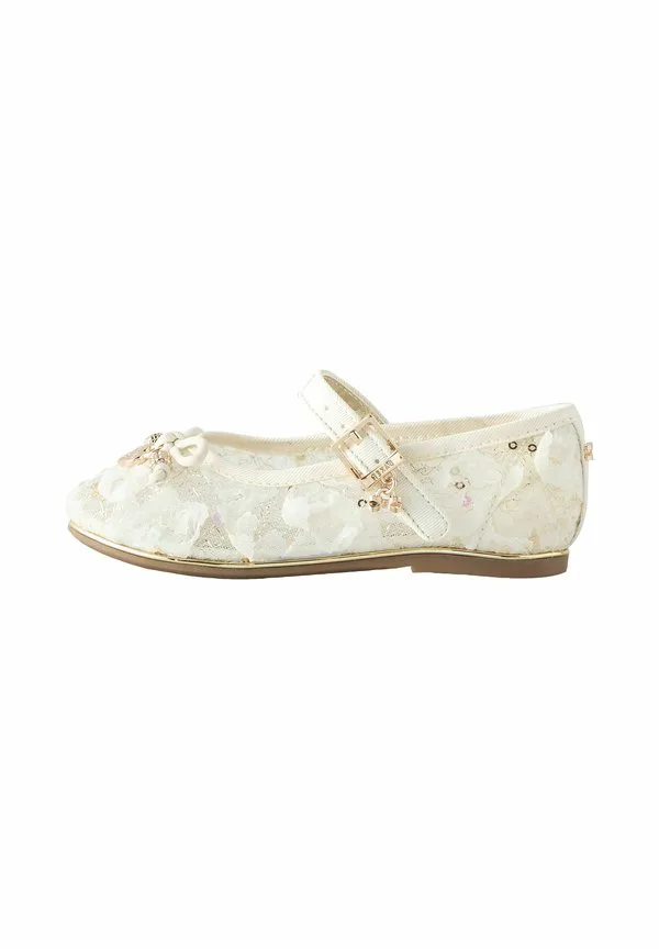 Детские туфли-мэри-джейн стандартного кроя с декором Baker By Ted Baker, Cream