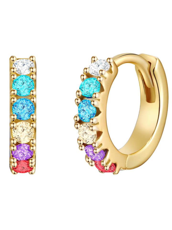 

Lulu & Jane Латунные серьги с кубическим цирконием в оправе из желтого золота