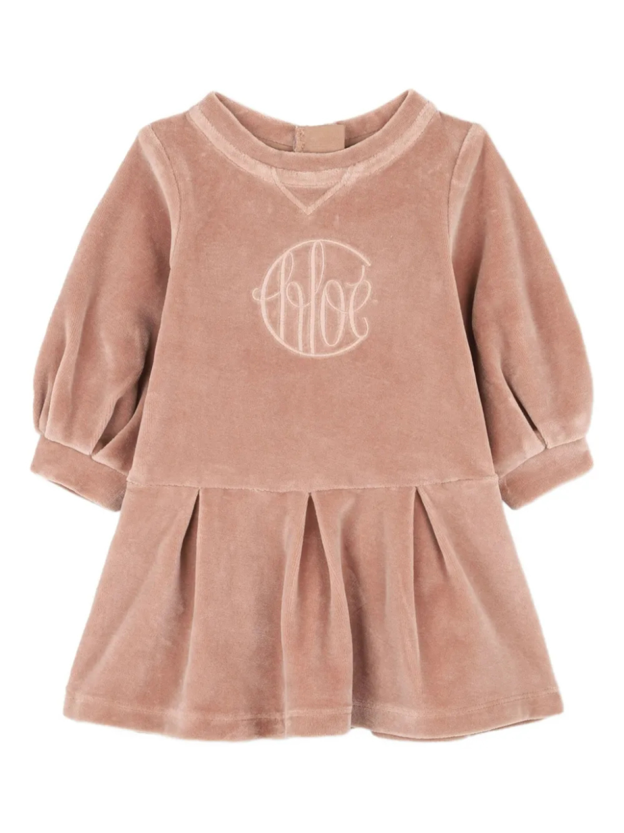 

Chloé Kids платье с вышитым логотипом, розовый
