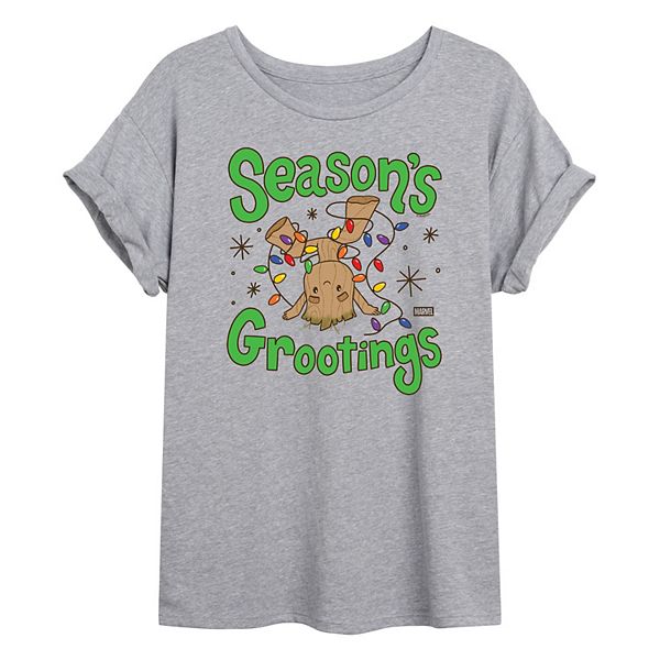 

Футболка Juniors Guardians of the Galaxy Grootings oversized Marvel, Heather Gray