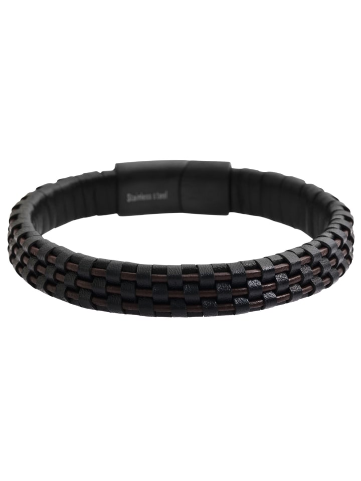 

Adeliás Кожаный браслет унисекс, 19 см, черный