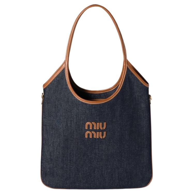 

MIU MIU Хлопковая сумка через плечо женская синяя