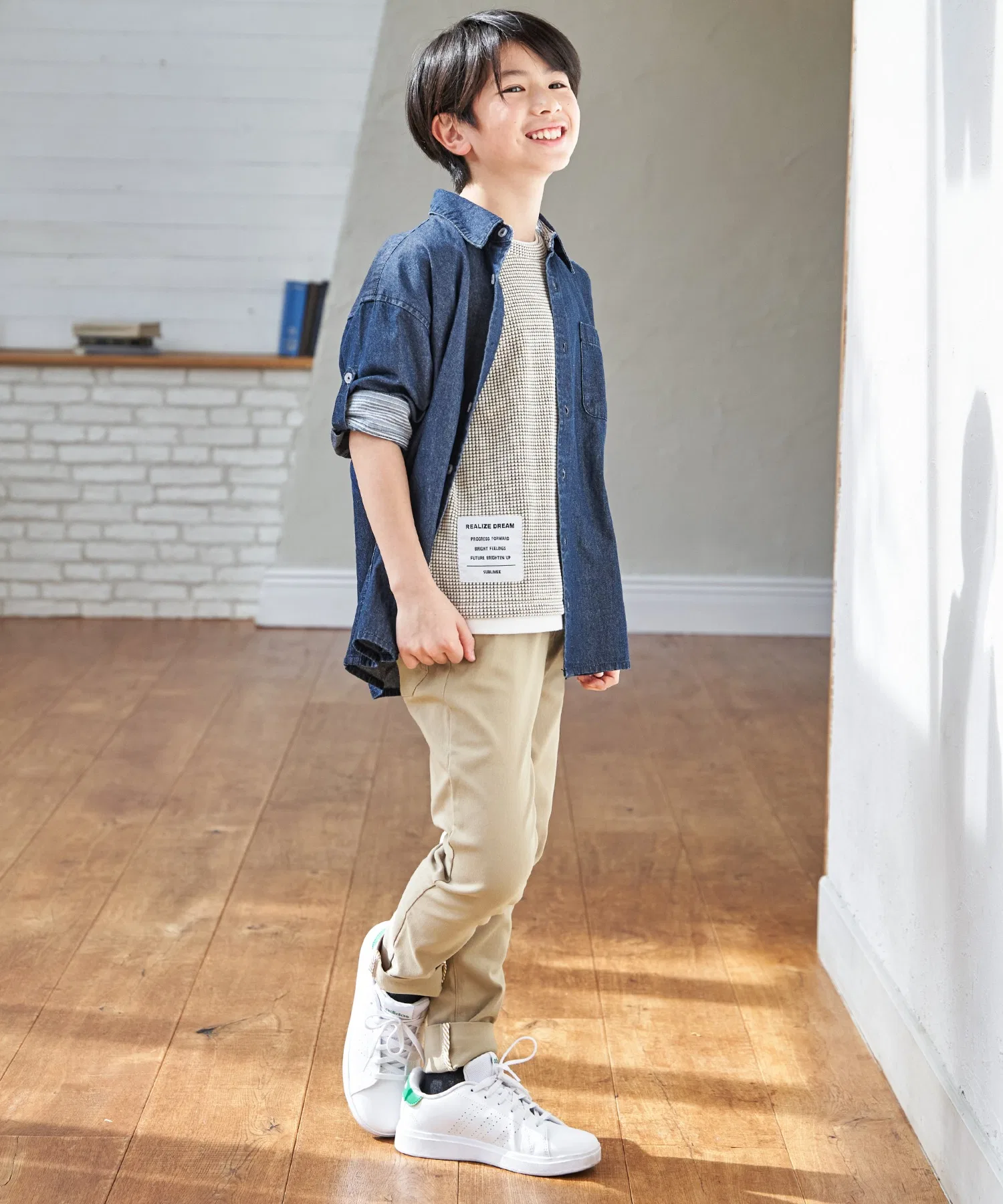 Детские брюки-стрейч ikka GOKU楽 для мальчиков тёмно-зелёные — фото 2