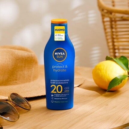 Солнцезащитное молочко для защиты и увлажнения Spf20 200 мл, Nivea — фото 2