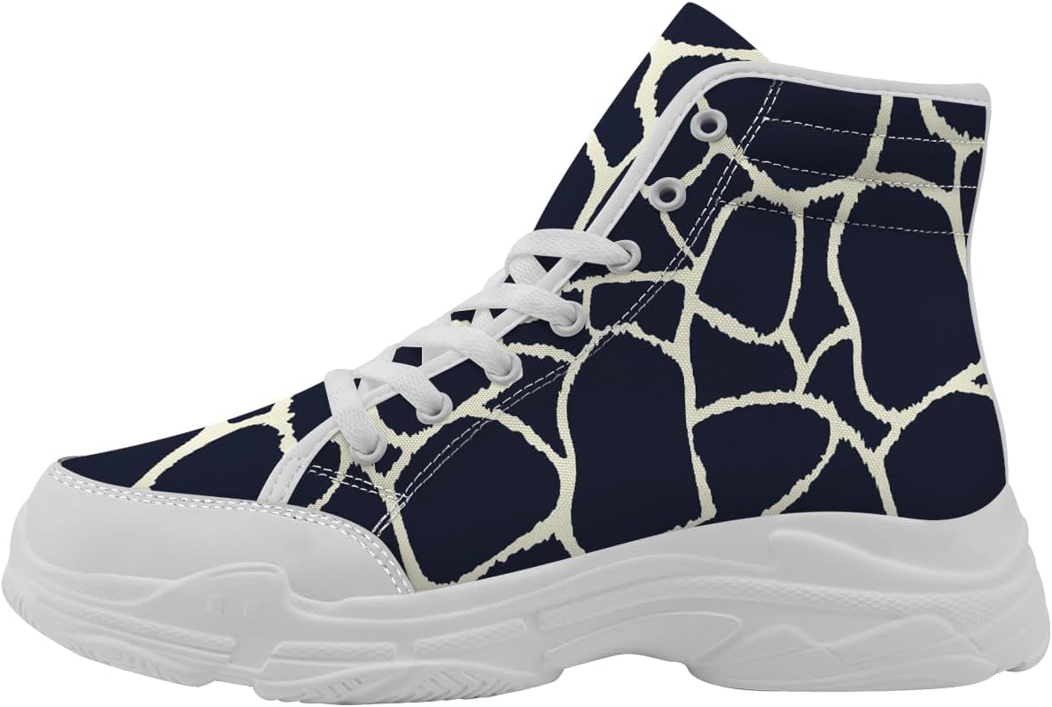 

Высокие кеды с жирафом для женщин и мужчин, сандалии на шнуровке с животным принтом на платформе, подарки для нее и для него Generic, белый