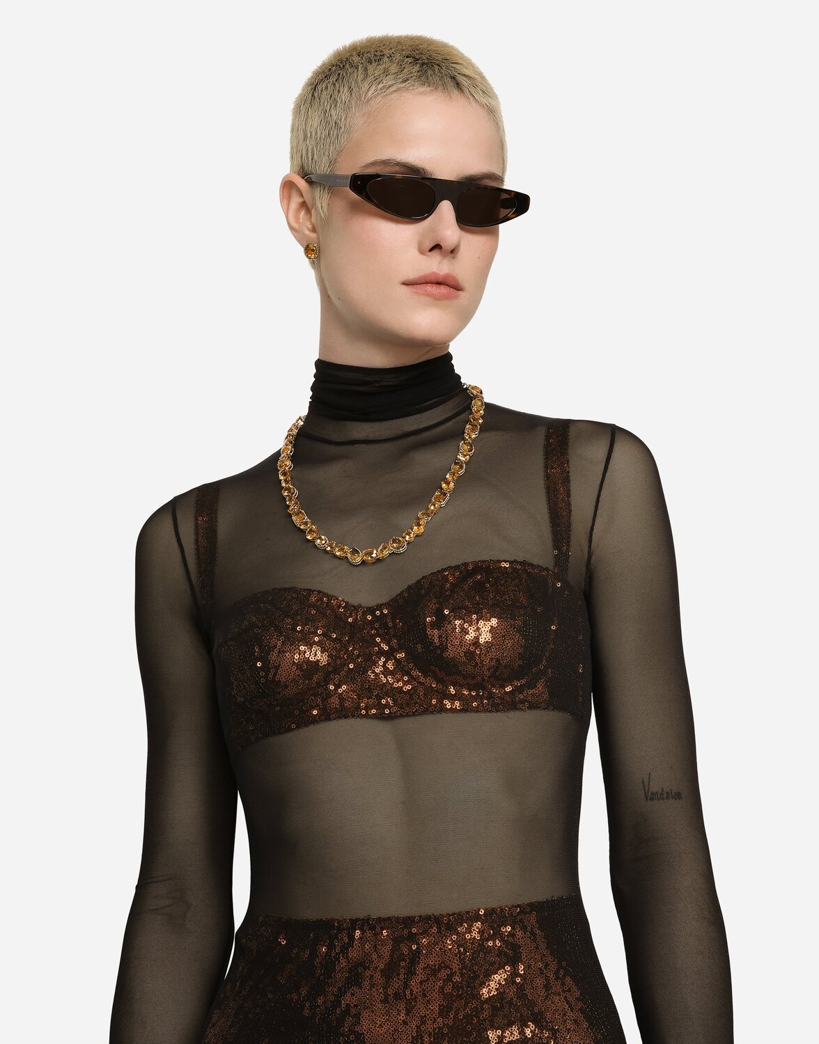 Монохромное ожерелье rainbow из желтого золота 18 карат и цитринов Dolce & Gabbana, золото — фото 2