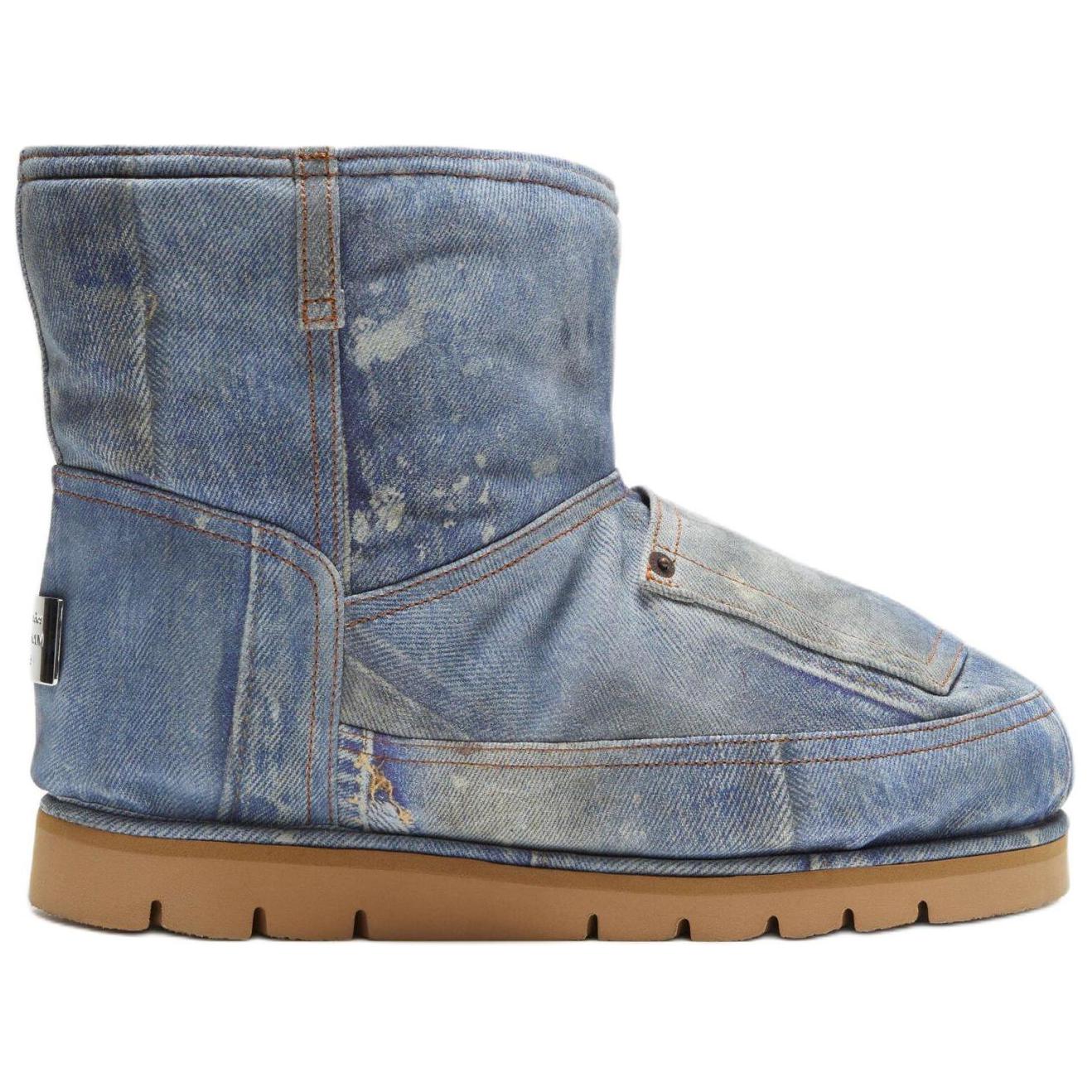 Acne Studios Короткие зимние ботинки из телячьей кожи мужские Blue — фото 3
