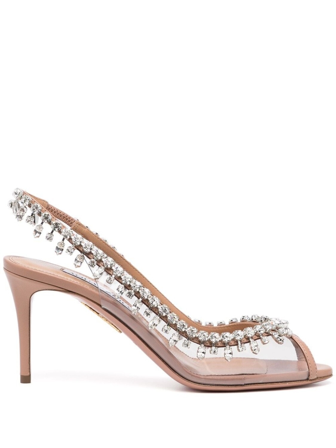

Aquazzura туфли Temptation Crystal 75 с ремешком на пятке, белый