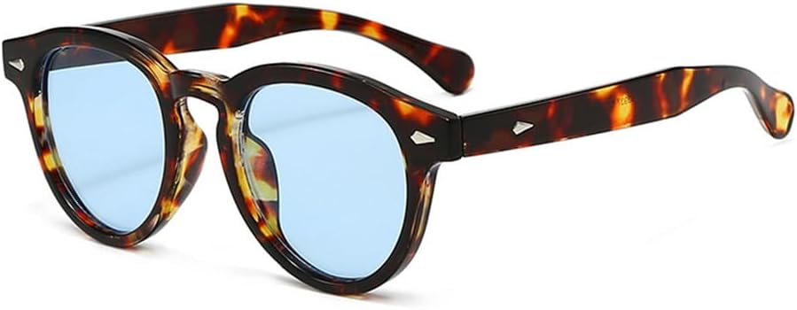 

Овальные женские солнцезащитные очки с заклепками, мужские в стиле панк, прозрачные, конфетного цвета, UV400, для занятий спортом на открытом воздухе, бега, езды на велосипеде generic, Leopard Blue