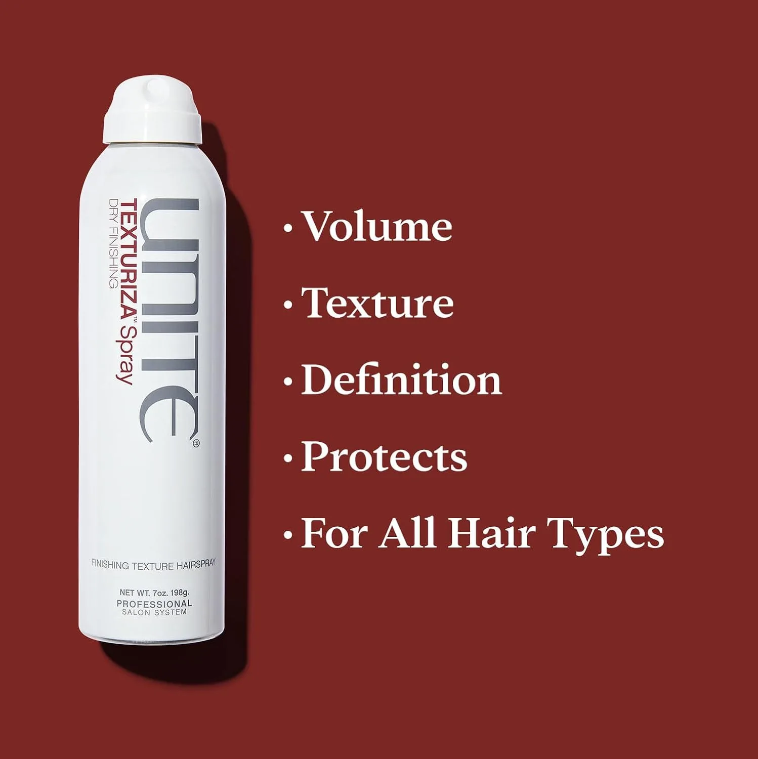 UNITE Hair - 7SECONDS Detangler, TEXTURIZA Spray и U Oil - для объема, текстуры и блеска - защита от ультрафиолета и термозащита - 236 мл, 207 мл и 118 мл — фото 2