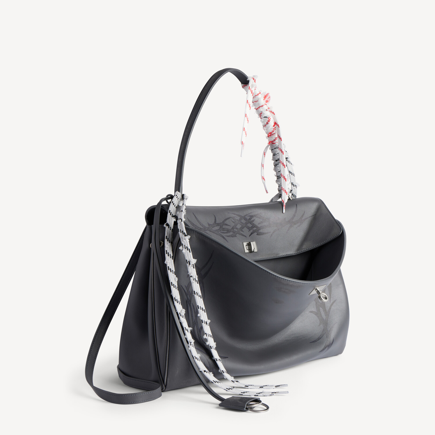 BALENCIAGA Мужская большая сумка Rodeo серого цвета — фото 2