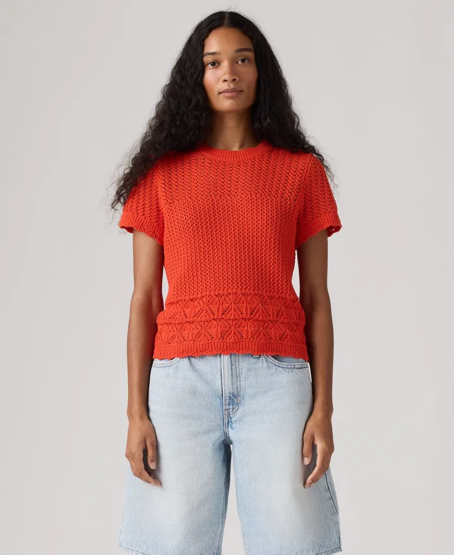 Женский вязаный свитер Isabelle с короткими рукавами Levi'S, красный