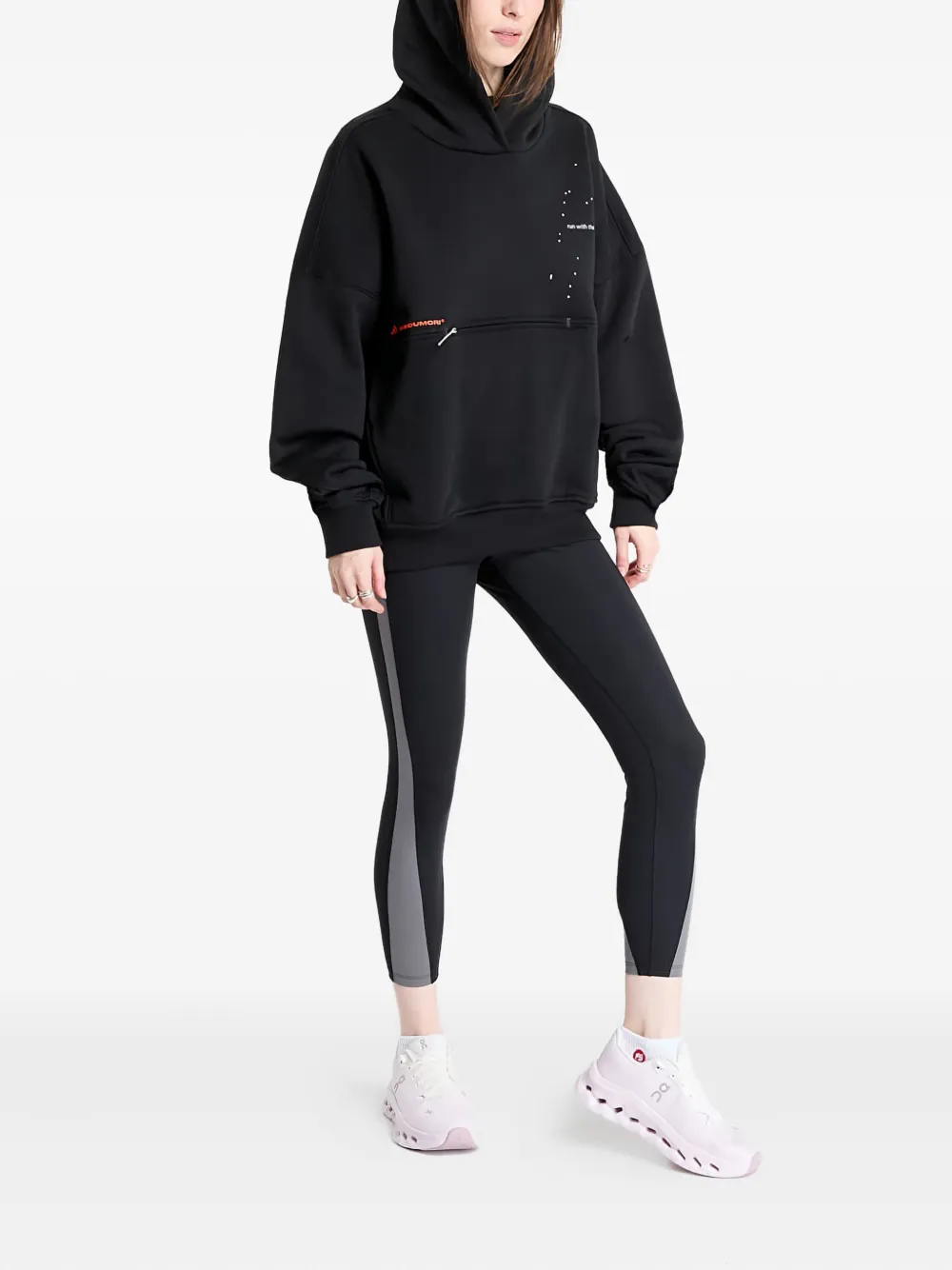 Худи с карманом на молнии из коллаборации с Hermanos Koumori Adidas, черный — фото 3