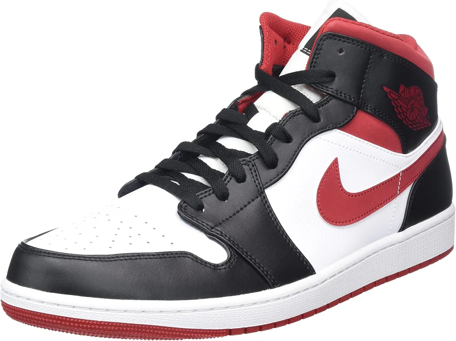 Кроссовки Air Jordan 1 Mid, Nike, цвет White White Gym Red Black
