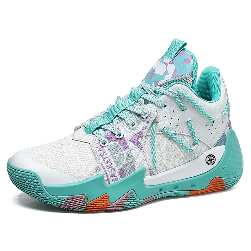 

Противоскользящие, износостойкие, дышащие детские баскетбольные кроссовки для подростков со средним верхом Yi Jiabao, белый/черный